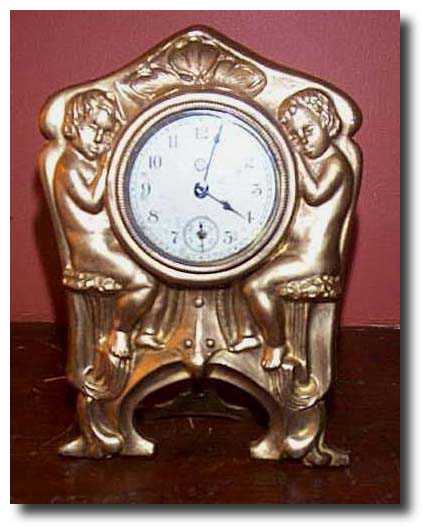 New Haven Gilded Brass Cherub Clock, early 20th century — Antique Clocks Price Guide