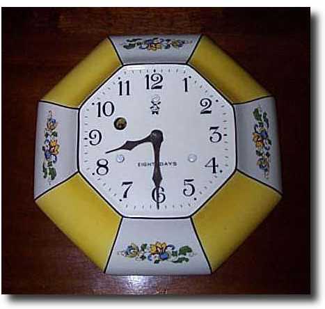 French Limoges Wall Clock, Porcelain Case, c. 1950's — Antique Clocks Price Guide