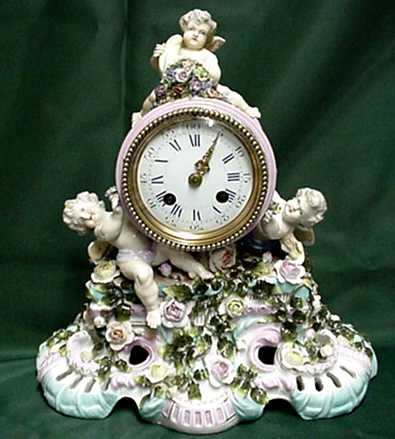 Meissen Porcelain Clock with Three Cherubs — Antique Clocks Price Guide
