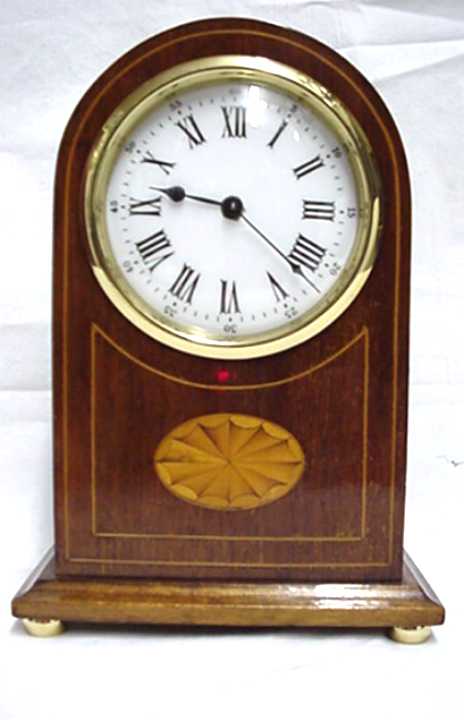 8 Day Inlaid Edwardian Desk Clock in Mint Condition — Antique Clocks Price Guide