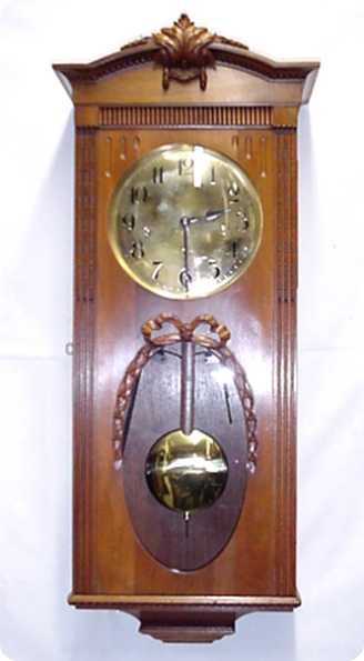 L.F.S. Quarter Hour Westminster Chime Walnut Wall Clock Marked Movement and Case — Antique Clocks Price Guide
