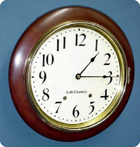 Seth Thomas Wall Clock 16" Diameter Walnut — Antique Clocks Price Guide