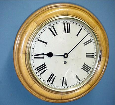 Antique Fusee Pub Wall Clock 17" diameter, circa 1870. — Antique Clocks Price Guide