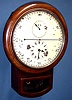 Antique Fusee Wall Clock with Calendar, Center Sweep Second Two Subsidiary Dials, CIRCA: 1860 