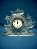 6" Frosted Glass Sailing Ship Desk Clock