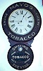 Baird clock, Mayo's Tobacco, circa 1893, with signed movement and dial. 