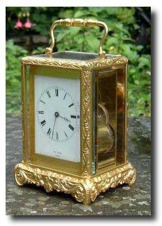 An early French carriage clock c 1835, in a gilt rococo case. — Antique Clocks Price Guide
