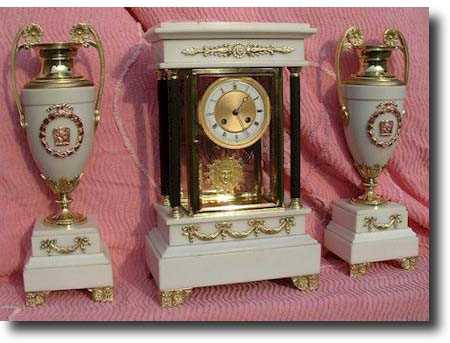 An impressive marble clock garniture dating from c1880 — Antique Clocks Price Guide