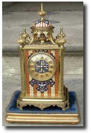 A French mantel clock decorated with champleve enamel. — Antique Clocks Price Guide