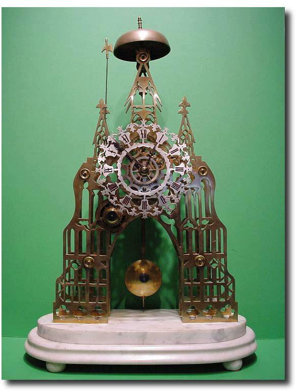 English cathedral skeleton clock, circa 1870. — Antique Clocks Price Guide