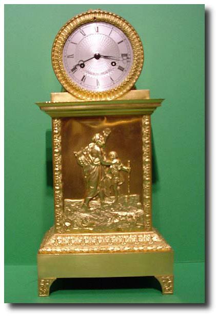 French First Empire mercury gilded gilt bronze figural mantel clock, circa 1830 — Antique Clocks Price Guide
