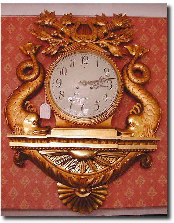 Swedish giltwood wall clock, Circa 1920 — Antique Clocks Price Guide