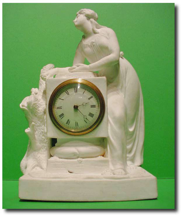 French white Paris Bisque timepiece mantel clock, circa 1890 — Antique Clocks Price Guide
