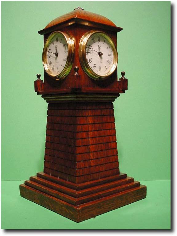 French four sided oak cased 8-day mantel timepiece in the form of a lighthouse, circa 1890-1900 — Antique Clocks Price Guide