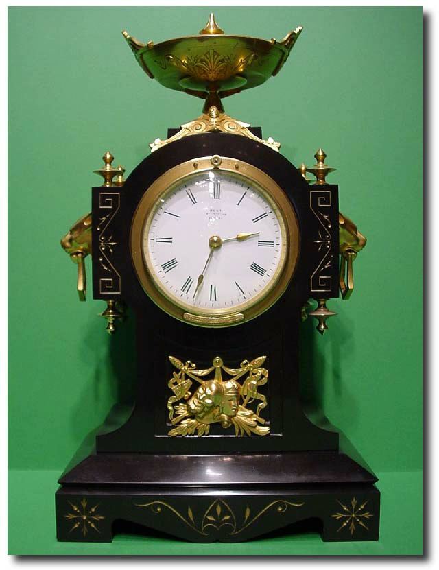 French black marble and ormolu mounted mantel clock, Circa 1880 — Antique Clocks Price Guide