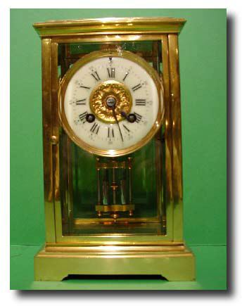 French miniature four glass clock, Circa 1880 — Antique Clocks Price Guide