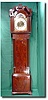 George III flame mahogany moonroller longcase clock, circa 1770