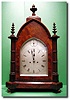 English mahogany cased silvered dial gothic bracket clock, circa 1839