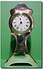 English red leather and silver fronted timepiece mantel clock, circa1904