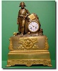 French First Empire gilt ormolu figural mantel clock, circa 1840