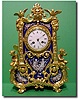 French gilt bronze and blue porcelain paneled mantel clock