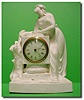 French white Paris Bisque timepiece mantel clock, circa 1890