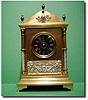 French gilt bronze and silvered mantel clock, circa 1890