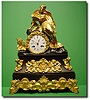 French First empire gilt ormolu and bronze mantel clock, Circa 1830