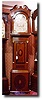 English oak and mahogany 8-day moonroller painted dial longcase clock, circa 1830