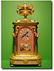 French gilt metal and porcelain mantel clock, circa 1880