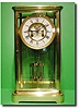 An unusually large French corniche cased brass four glass clock, circa 1870