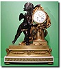 French bronze cherub mantle clock, circa 1870