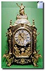 French brown tortoiseshell boulle figural mantel clock, circa 1870