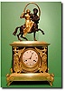 French First Empire gilt ormolu and bronze figural mantel clock, circa 1820-30