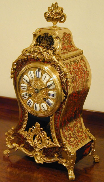 8 day French red boulle clock., Vincenti, Paris, Circa 1870 — Antique Clocks Price Guide