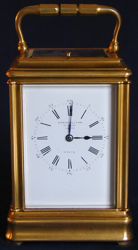 An 8 day French carriage strike repeat, Circa 1890, No. 3142 Retailed by Barard &amp; Lunds — Antique Clocks Price Guide
