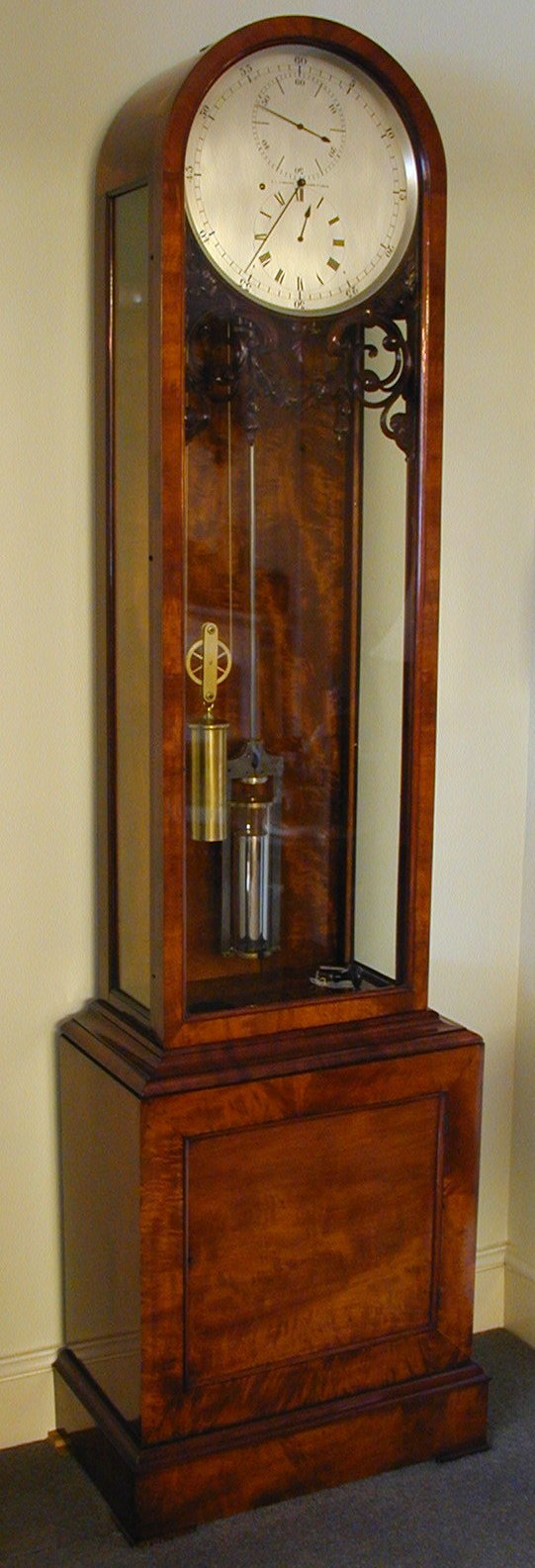 English mahogany longcase regulator, c. 1790, signed: E. L. Simmons, Coleman St., London — Antique Clocks Price Guide