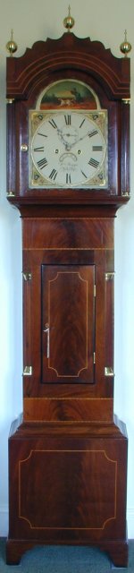8 day painted dial mahogany long case clock, William Maggs, Axbridge, C. 1840 — Antique Clocks Price Guide