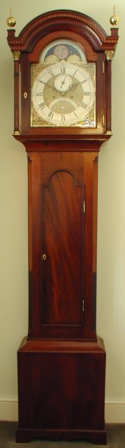 8 day George III mahogany long case clock; Michael Quesnel, Jersey — Antique Clocks Price Guide