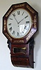 English 8 day octagonal rosewood drop trunk dial clock