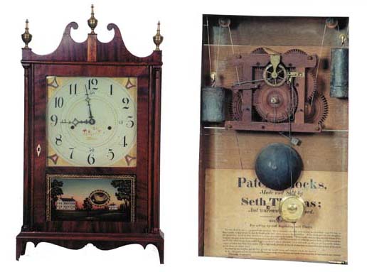 Rare Seth Thomas "Off Center" pillar and scroll using the Seth Thomas movement patented by Eli Terry and licensed to Seth Thomas by agreement in 1818. — Antique Clocks Price Guide