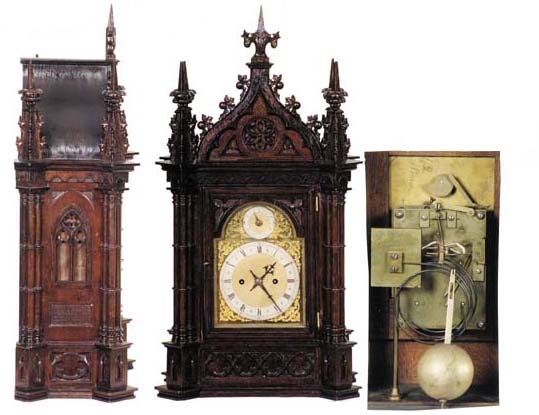 Winterhalter &amp; Hoffmeyer Cathedral style case. Black Forest type shelf clock. — Antique Clocks Price Guide