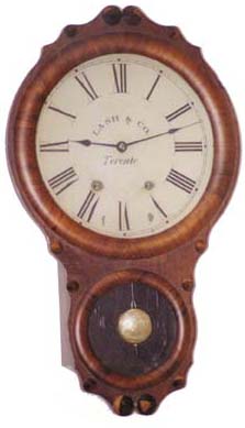 Seth Thomas "Office No.1", ca 1875. Walnut veneer case, 25 inches high, has retained much of its original look. — Antique Clocks Price Guide
