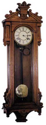 Ansonia Clock Co. hanging clock, "Prompt", ca 1901. — Antique Clocks Price Guide