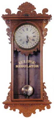 E.N. Welch "Eclipse Regulator", ca about 1900. 8 day, time and calendar, running. — Antique Clocks Price Guide