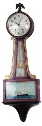 Seth Thomas "Banjo No. 2", ca 1929. 8 day, 4-jewel movement, strikes hours and half hours on a vertical rod, and is running. — Antique Clocks Price Guide
