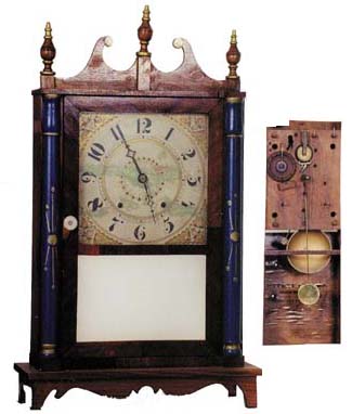 H. Blakeslee, Cincinnati, Ohio, pillar and scroll clock with some thought provoking additions. — Antique Clocks Price Guide