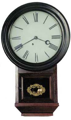 Atkins Clock Co., Bristol, Conn. Short drop wall clock. — Antique Clocks Price Guide