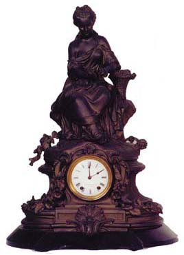 Seth Thomas &amp; Sons, metal case with female figure, listed in the catalogs as "No. 8029", — Antique Clocks Price Guide