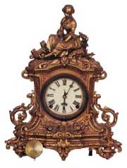 Ansonia Brass &amp; Copper Co. metal case mantle clock, "Evangeline", a 1874. — Antique Clocks Price Guide